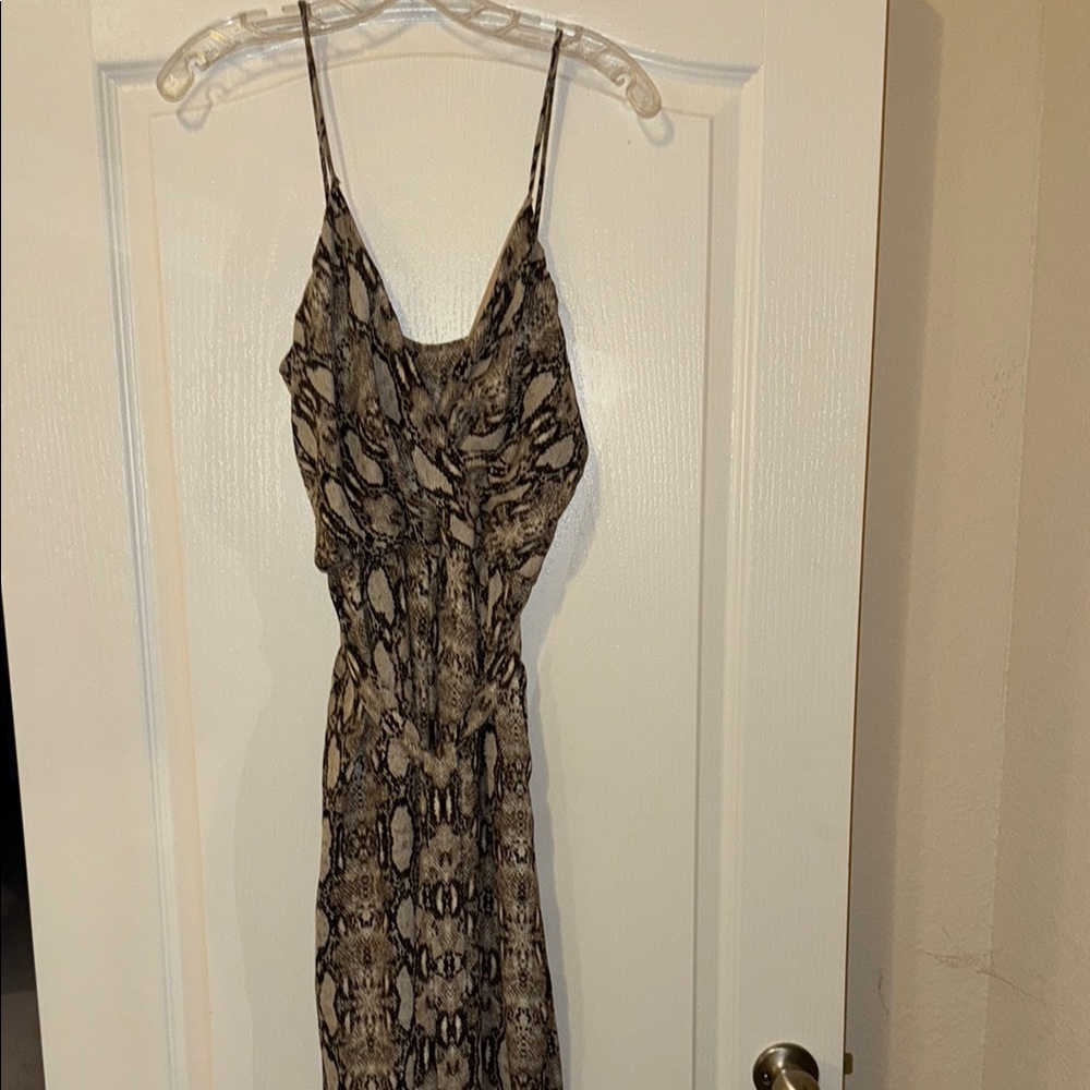 Elegant Brown Patterned Women's Dress